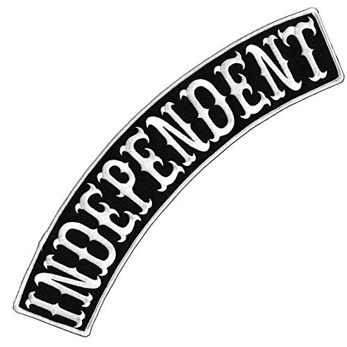 VEGASBEE® Independent Patch Embroidered TOP Rocker Biker Jacket Rider Vest Size XL 13" USA (Black-White) - Image 1