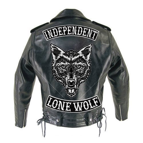 VEGASBEE® Independent Patch Embroidered TOP Rocker Biker Jacket Rider Vest Size XL 13" USA (Black-White) - Image 3