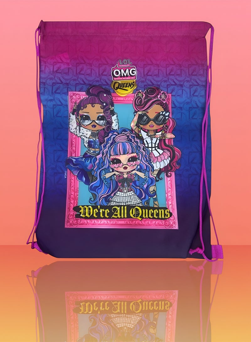 L.O.L. SURPRISE! LOL Surprise OMG Drawstring Bag for Girls – 45x33cm | School Gym Bag | Lightweight Storage Backpack | LOL Suprise Outrageous Millennial Girls  Edition | Kids Sports Bag | Travel Sack | Back-to-School Supplies | Trendy Character Design for Girls | Limited Edition - Image 5