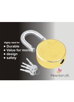 Pearson.fit Pearsonfit 2 Lock 4 Same Keys XL 67mm 4 Layer Brass Finish Padlock for Home Shop Godown Bank 2 Lock 4 Same Keys Model No XL67Brass24  - Image 3