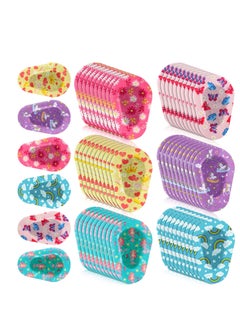 Generic Adhesive Eye Patches, 60 Pcs Kids Girls Eye Patches Toddler, Eye Patches Bulk, Eye Patch Fabric Breathable, Fun Cute Designs Cotton Adhesive Bandages, for Kids Light Blocking 6 Styles  - Image 1