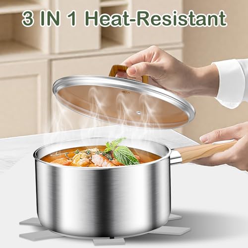 DUTZUN Stainless Steel Cookware Set 13PCS, Pots and Pans Set, Induction Cookware, Kitchen Cooking Set, Heavy Duty, Tri-Ply Base, Dishwasher Safe - Image 5