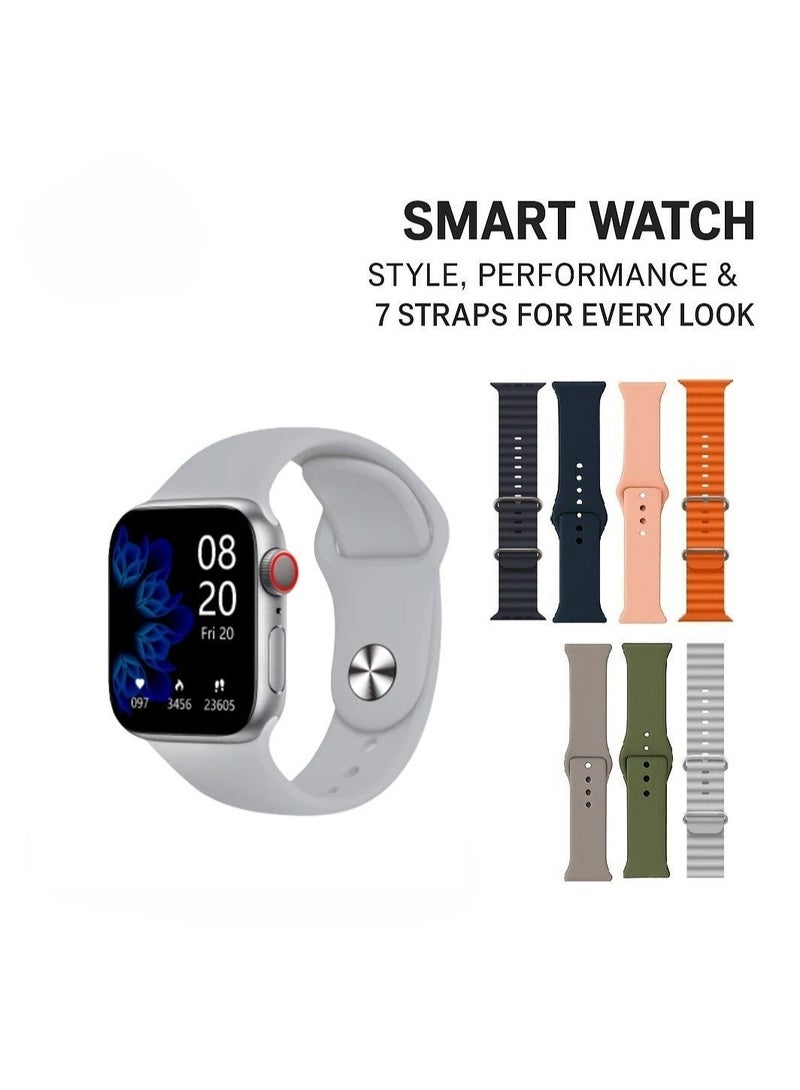 Smart Watch Series 9 Full Screen with Health Fitness Tracker Size 39 mm- Silver - Image 1