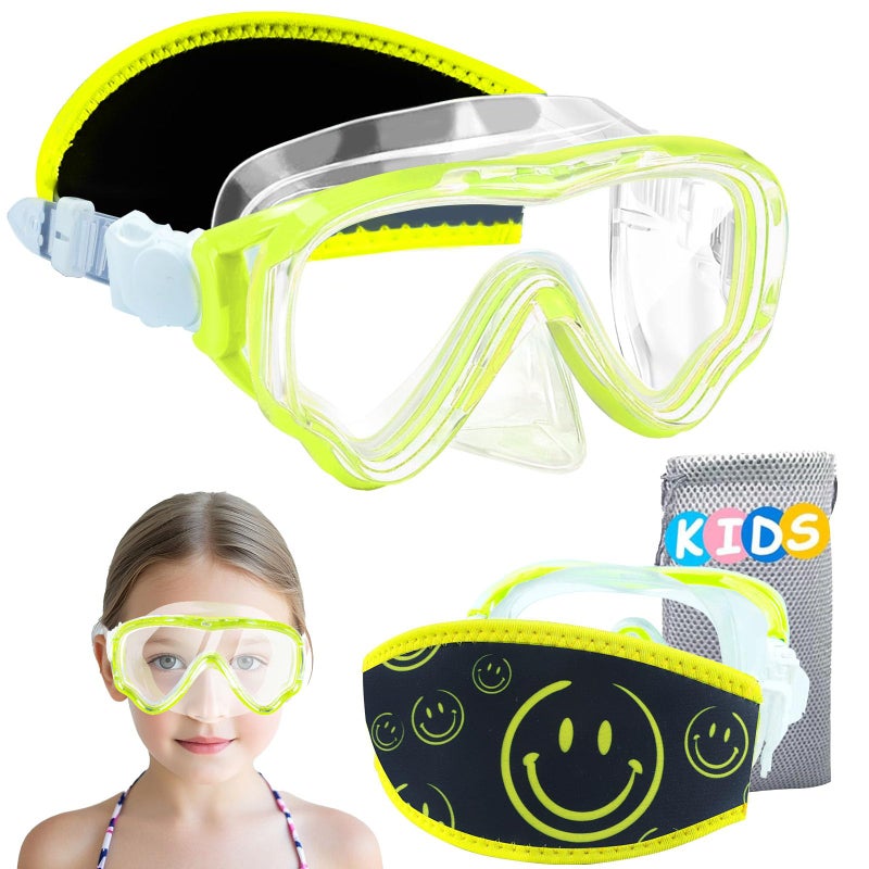 Vvinca Kids Swim Goggles with Nose Cover, Fabric Strap Swimming Goggles Snorkel Diving Mask No Leak Wide View Anti Fog Anti-UV Anti-Shattered Lens Swim Mask Water Goggles for Toddlers Kids Youth 3-15 - Image 1