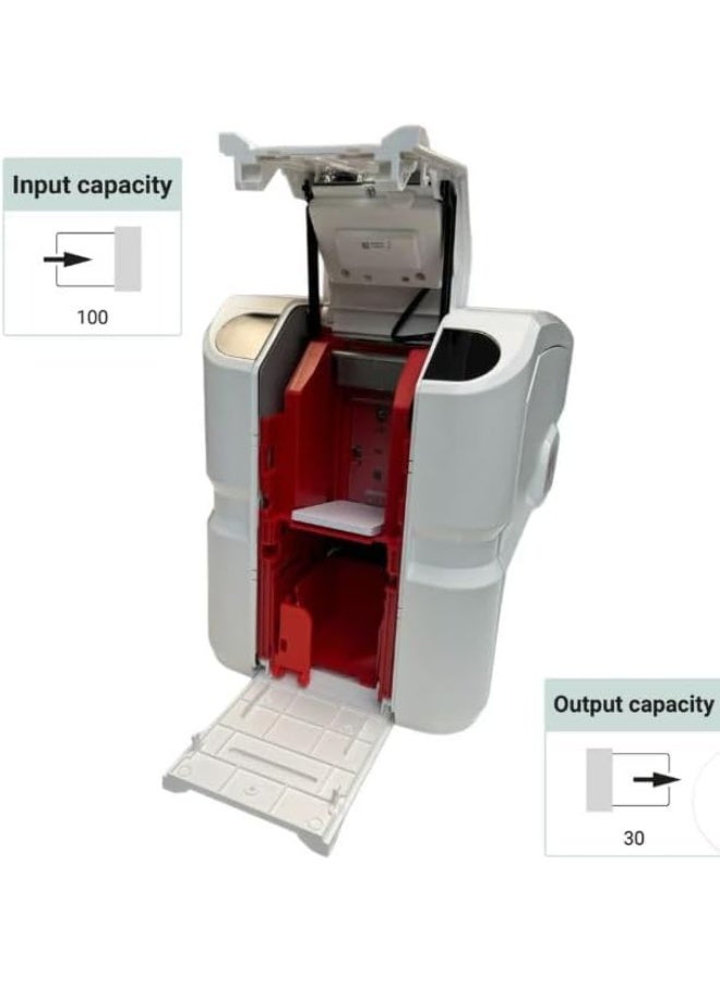 Matica MC110 Dual-Sided ID Card Printer, 300 DPI Resolution, Dye Sublimation/Thermal Transfer, 100-Card Input / 30-Card Output, CR-80 Card Size, USB Connectivity - Image 5