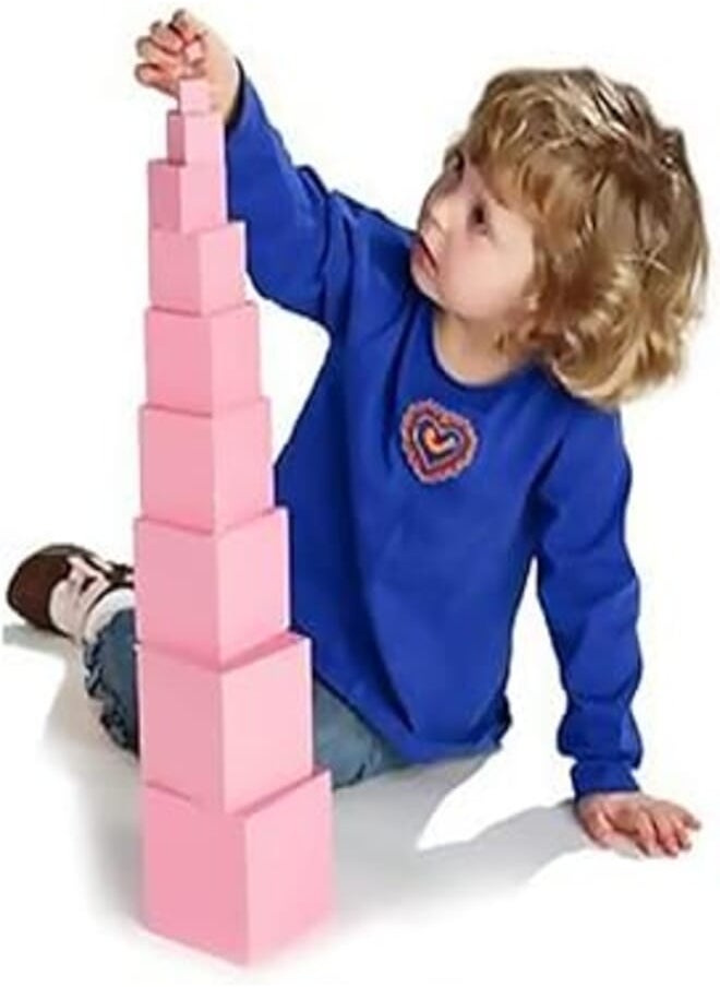 Pink Tower Montessory Curriculum for Children Perception Sizes 