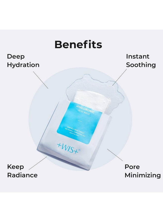 +WIS+ Hyaluronic Acid Face Mask 24 EA with Hyaluronic Acid Serum and Vitamin B5, Hydrating Facial Mask for Dry Skin, Anti-Aging Mask to Plump and Repair Dehydrated Skin, Safe on Sensitive Skin - Image 5