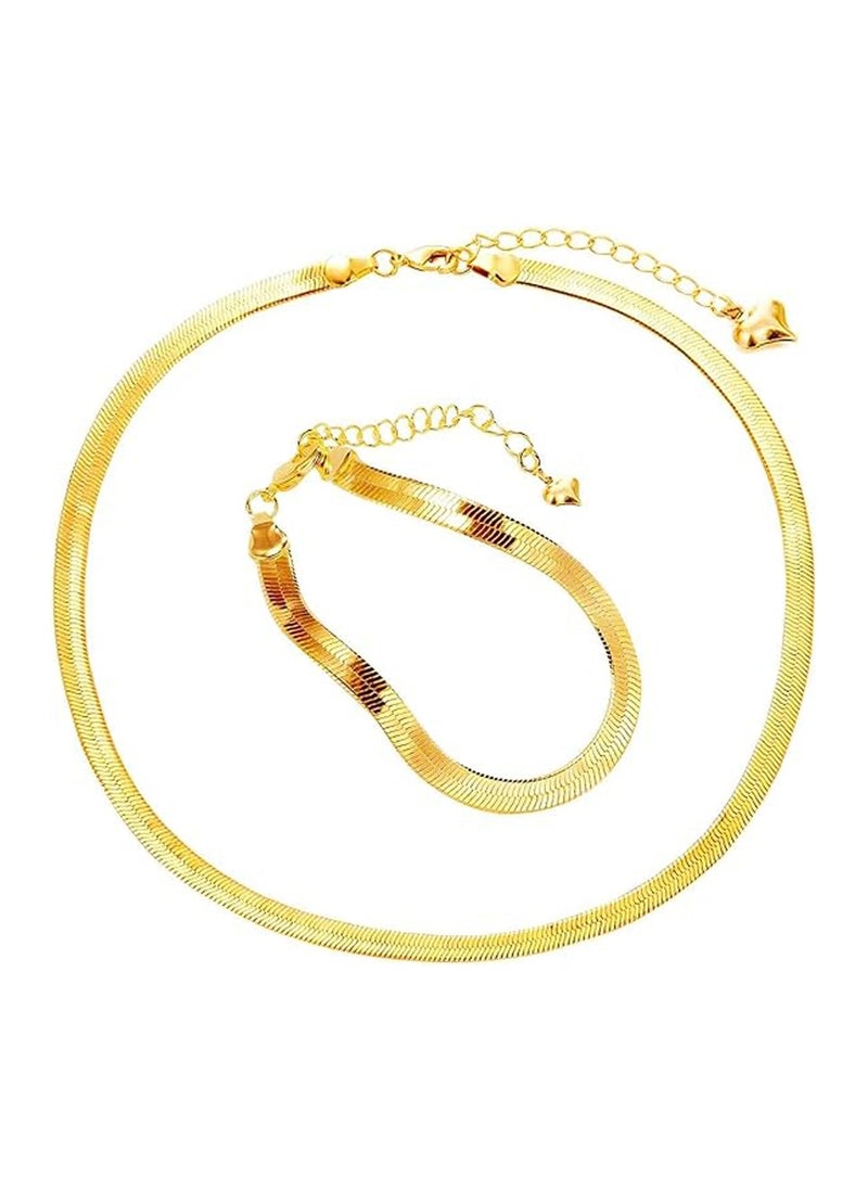Julia Store Necklace and Bracelet Snake Set 5mm  - Image 1