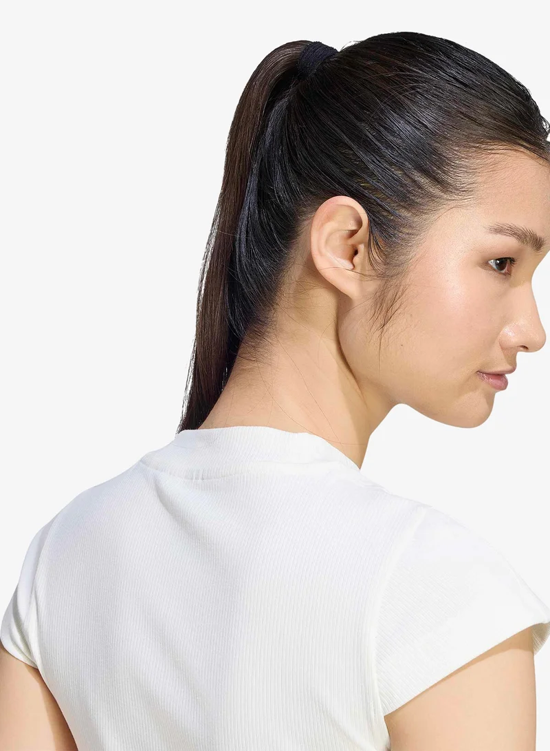 Adidas OWHITE Small Logo Ribbed T-Shirt for Women | Best Price UAE
