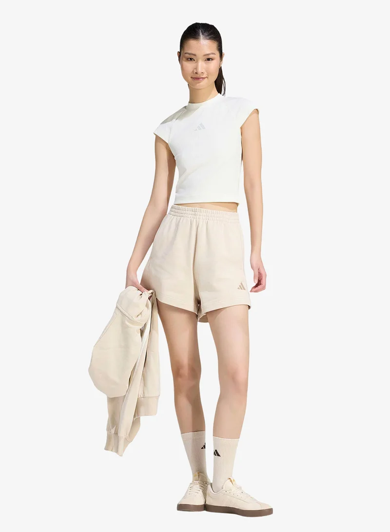 Adidas OWHITE Small Logo Ribbed T-Shirt for Women | Best Price UAE