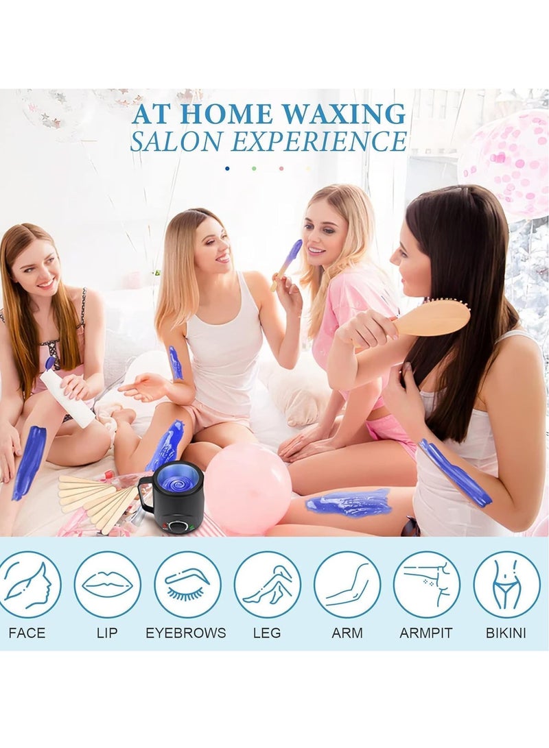 جوي وورلد جهاز تسخين الشمع، طقم شمع صغير لإزالة الشعر، طقم شمع صلب محمول مع خرز شمع صلب سعة 14 أونصة، ماكينة شمع احترافية لجميع أنواع الشعر، شمع الساقين والوجه والإبطين - Image 5