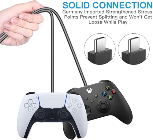 KOOWOD PS5 Controller Charger – 2 Pack 5FT OEM Original 3A Fast Charging Cable USB C to USB C Data Cord Wire Accessories for Playstation 5 DualSense, Xbox Series S X Core, Elite Series 2, Switch Controller - Image 2