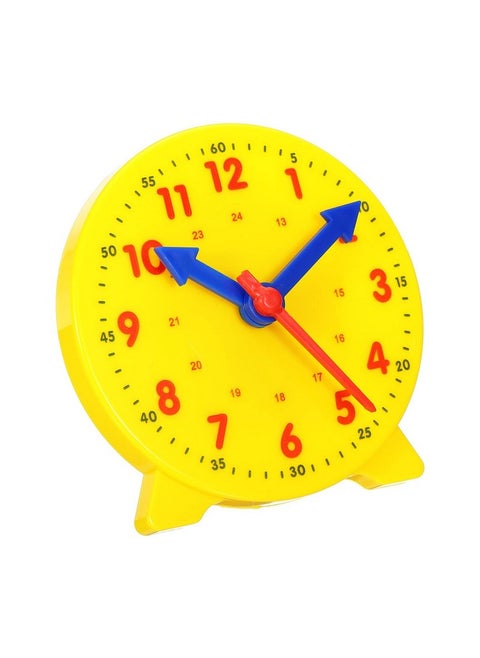 4 Inch Teaching Clock Learn Clock Learning Tell Time Analog Clock Demonstration Clock 24 Hour 3 Pointers Geared Movement For Classroom Teacher Yellow