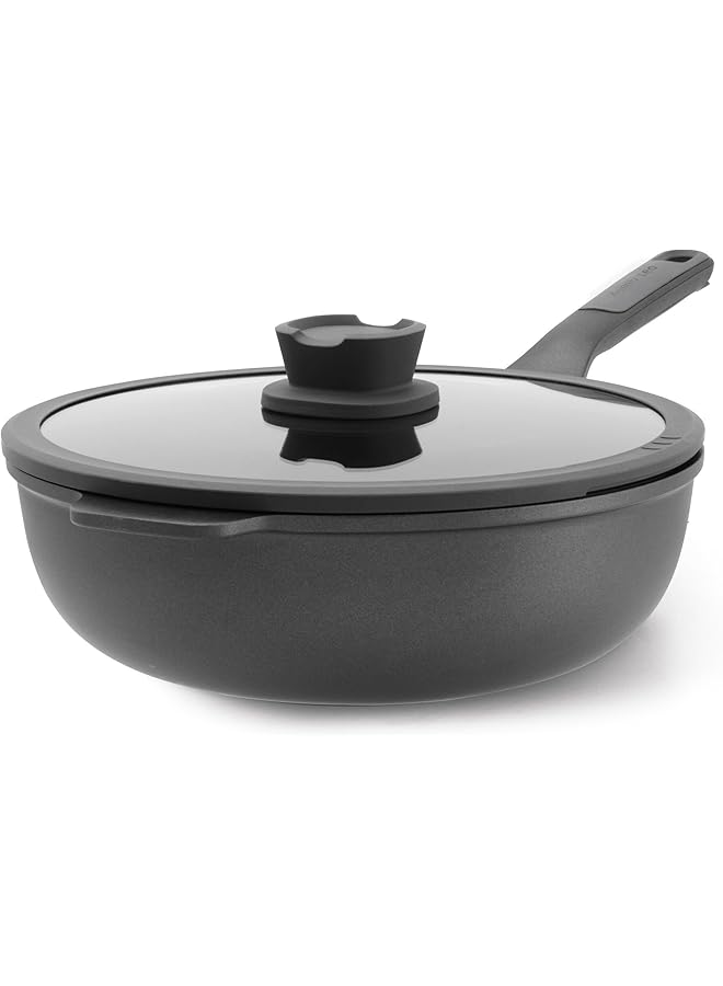 بيرجوف مقلاة ووك من ليو ستون مصنوعة من الألومنيوم المصبوب مع غطاء غير لاصق، مقاس 28 سم - Image 1