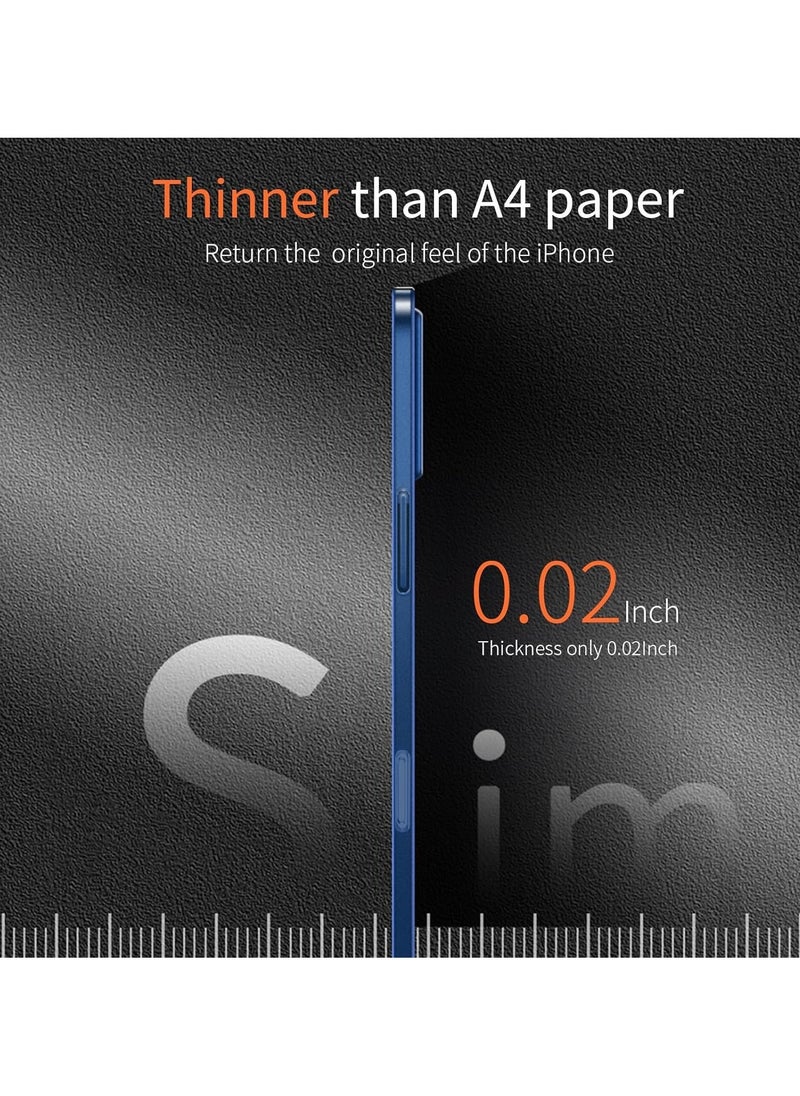 Dataroad iPhone 16 Pro Max Slim Case, 0.2mm Fit [Paper-Thin] Lightweight Case, Matte Finish PP Back Protection, Anti-Fingerprint & Yellowing, Compatible with iPhone 16 Pro Max 6.9-Inch – Translucent Blue