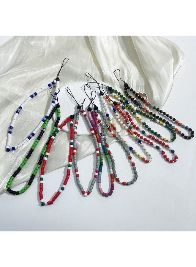 NIBEMINENT Phone Charm/ Chain Strap for Women Girls, String Mushroom Cell Phone Case Lanyard Wrist Strap，Light Green - Image 2