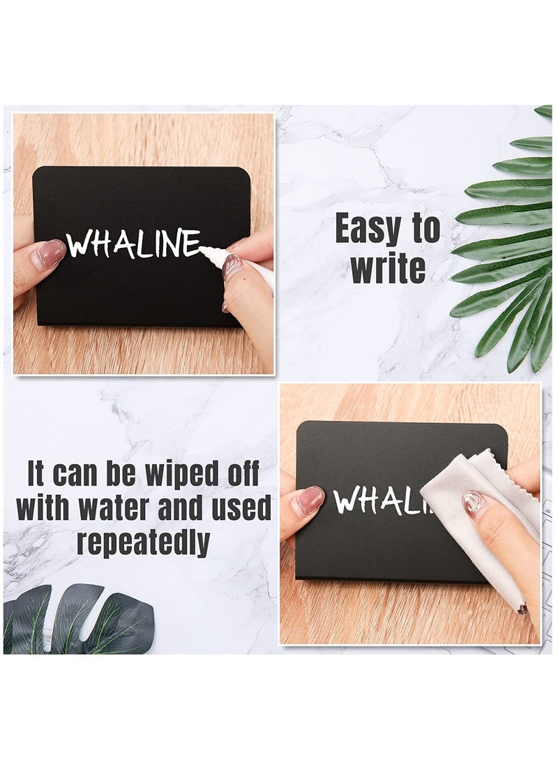 KASTWAVE 12 Pack Mini Chalkboard Signs with 3 Marker Pens and 1 Gray Cleaning Cloth Small Black Chalk Board Signs Erasable Rectangle Chalkboard for School Message Board Sign Wedding Birthday Party  - Image 3