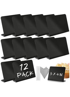 12 Pack Mini Chalkboard Signs with 3 Marker Pens and 1 Gray Cleaning Cloth Small Black Chalk Board Signs Erasable Rectangle Chalkboard for School Message Board Sign Wedding Birthday Party - pzsku/ZAB72AEE709234F4D1C80Z/45/_/1706672031/6fd20ad9-5be6-44dd-baf1-7e15853ee9c5