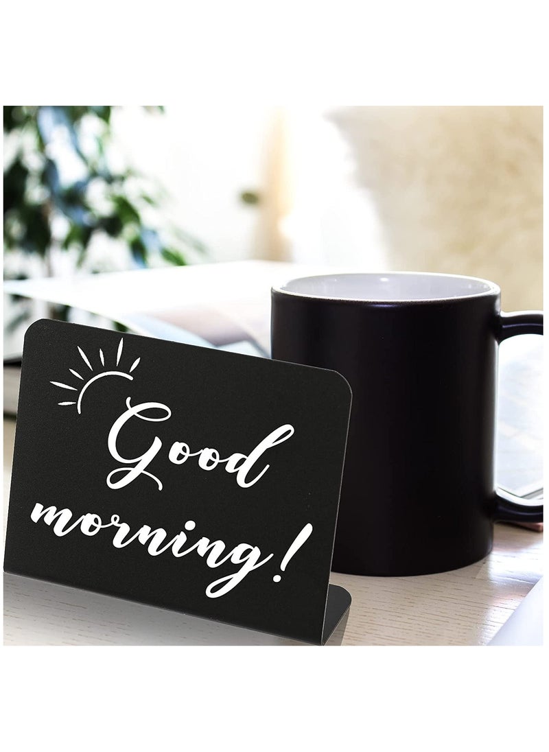KASTWAVE 12 Pack Mini Chalkboard Signs with 3 Marker Pens and 1 Gray Cleaning Cloth Small Black Chalk Board Signs Erasable Rectangle Chalkboard for School Message Board Sign Wedding Birthday Party  - Image 5