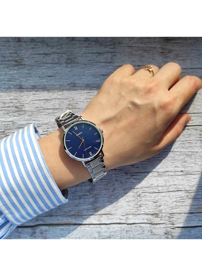 Casio LTP-VT01D-2B Women’s Stainless Steel Analog Watch – Blue Minimal Dial - Image 5