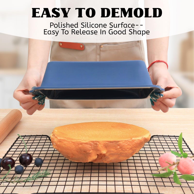 Vnray Bread Pan for Homemade Breadï¼š9.5 x 5 Inch Silicone Loaf Pan for Baking with Metal Frame - Nonstick Banana Loaf Tin Tray for Sandwich Sourdough Pumpkin Sour Dough - for Oven Kitchen Home Bakers - Image 5
