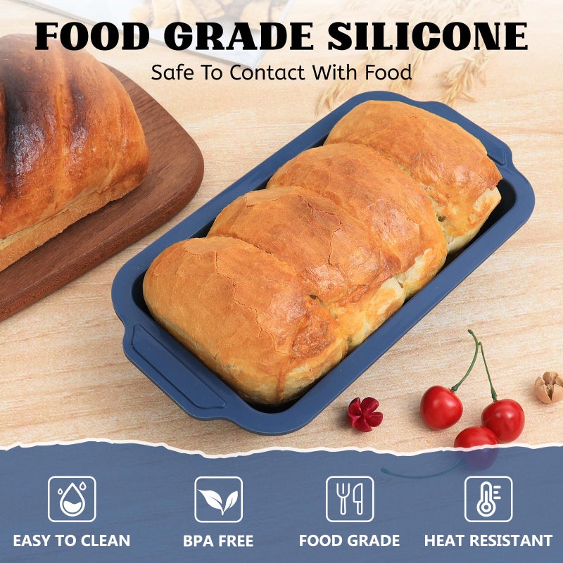 Vnray Bread Pan for Homemade Breadï¼š9.5 x 5 Inch Silicone Loaf Pan for Baking with Metal Frame - Nonstick Banana Loaf Tin Tray for Sandwich Sourdough Pumpkin Sour Dough - for Oven Kitchen Home Bakers - Image 4
