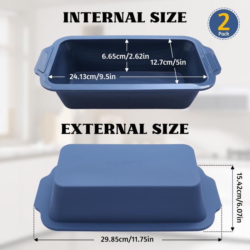 Vnray Bread Pan for Homemade Breadï¼š9.5 x 5 Inch Silicone Loaf Pan for Baking with Metal Frame - Nonstick Banana Loaf Tin Tray for Sandwich Sourdough Pumpkin Sour Dough - for Oven Kitchen Home Bakers - Image 3