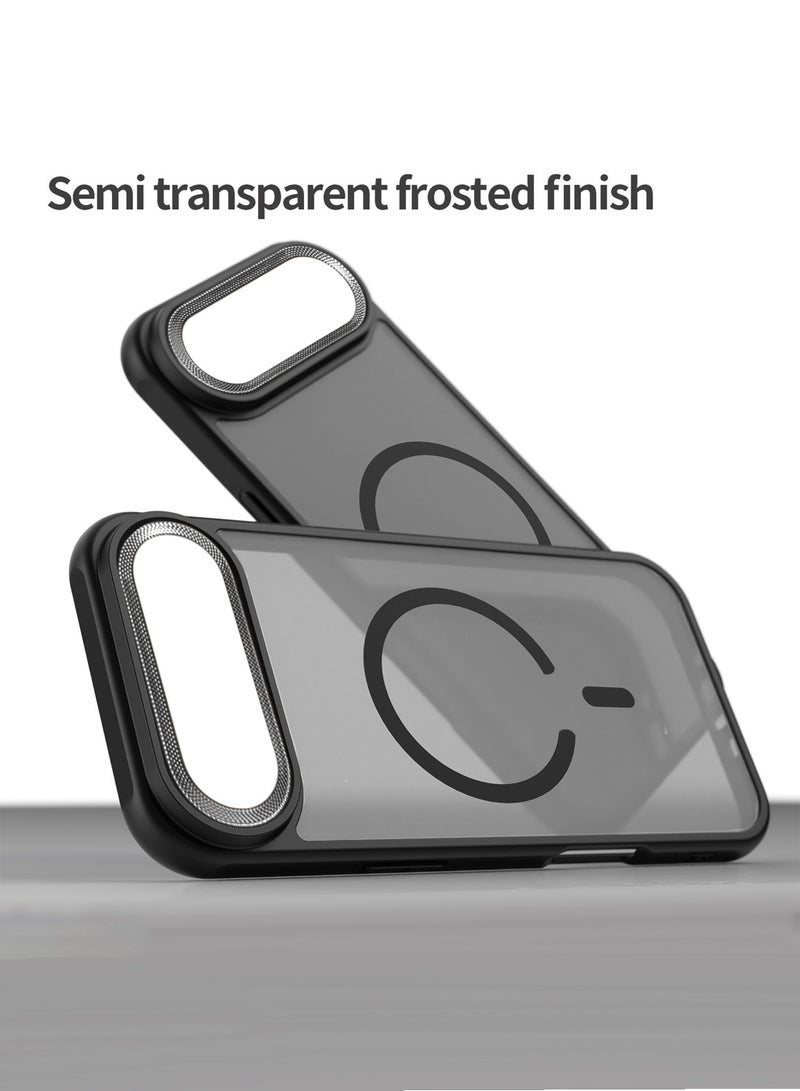 ELTRAZONE iPhone Air 5G 2025 Hard Silicone Hybrid Translucent Case | Slim Stylish Magnetic MagSafe Compatible Shockproof Protective Cover with Drop Protection & Scratch Resistance (MCMPMN) - Black - Image 5