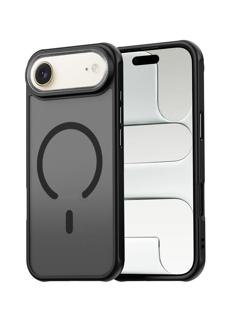 ELTRAZONE iPhone Air 5G 2025 Hard Silicone Hybrid Translucent Case | Slim Stylish Magnetic MagSafe Compatible Shockproof Protective Cover with Drop Protection & Scratch Resistance (MCMPMN) - Black - Image 1