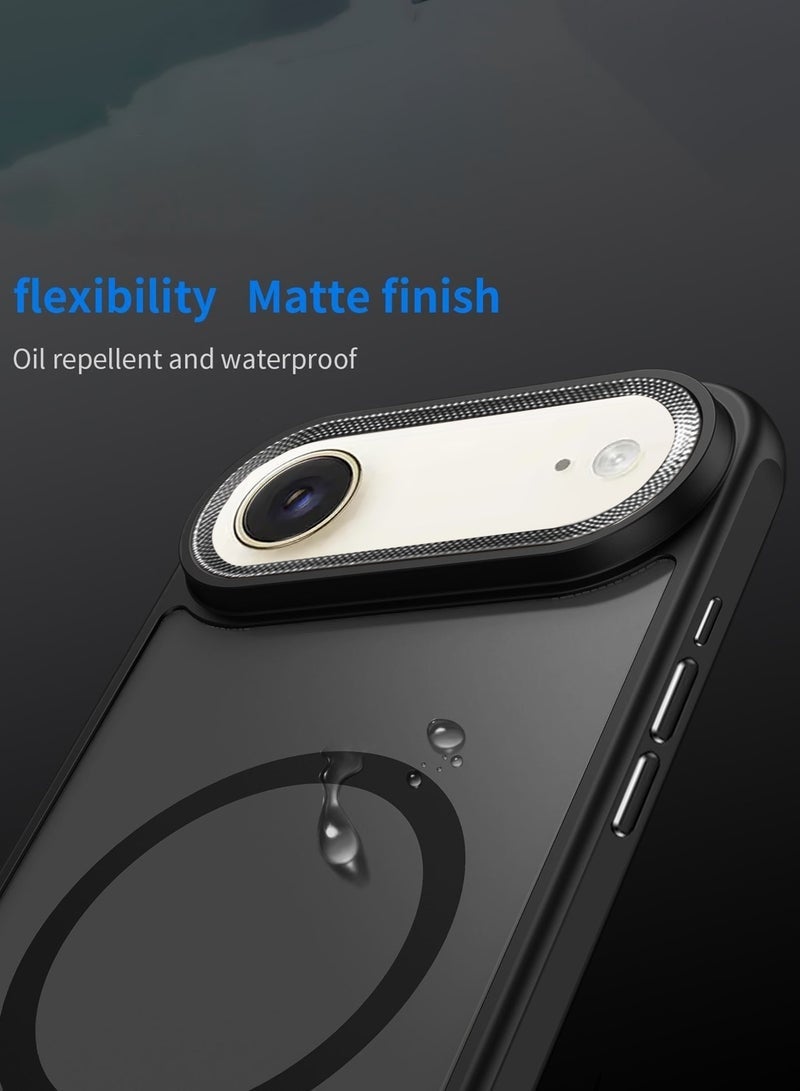 ELTRAZONE iPhone Air 5G 2025 Hard Silicone Hybrid Translucent Case | Slim Stylish Magnetic MagSafe Compatible Shockproof Protective Cover with Drop Protection & Scratch Resistance (MCMPMN) - Black - Image 3