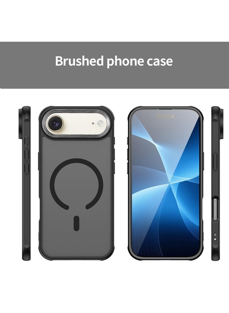 ELTRAZONE iPhone Air 5G 2025 Hard Silicone Hybrid Translucent Case | Slim Stylish Magnetic MagSafe Compatible Shockproof Protective Cover with Drop Protection & Scratch Resistance (MCMPMN) - Black - Image 4