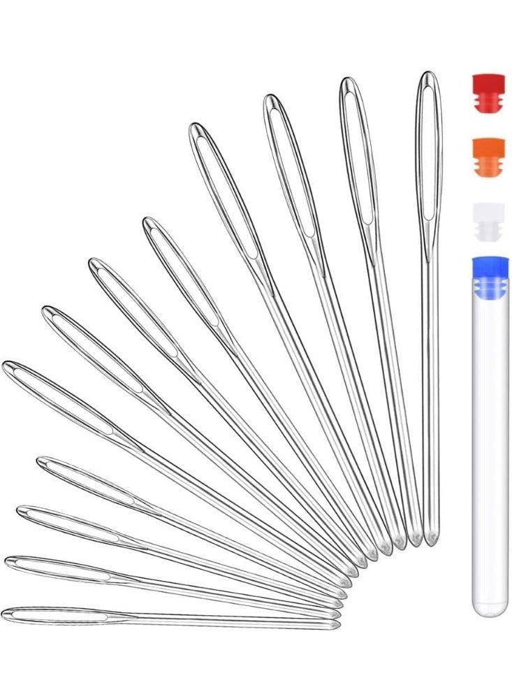 ChicAbode 12 PCS Large Eye Blunt Needles, Stainless Steel Yarn Knitting Needles, Sewing Needles for Hand Sewing, Crafting Knitting Weaving Stringing Needles, Perfect for Finishing Off Crochet Projects - Image 1