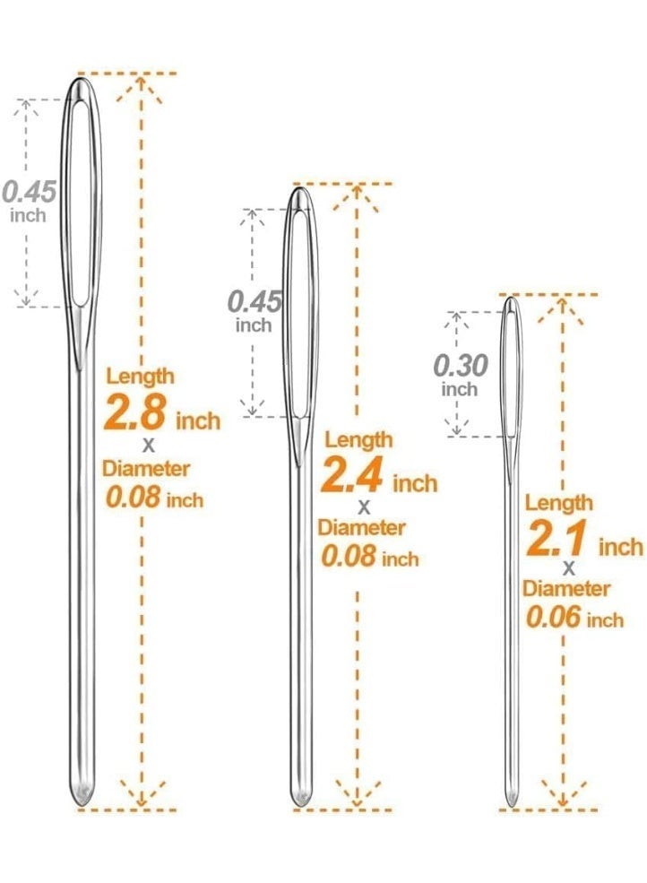 ChicAbode 12 PCS Large Eye Blunt Needles, Stainless Steel Yarn Knitting Needles, Sewing Needles for Hand Sewing, Crafting Knitting Weaving Stringing Needles, Perfect for Finishing Off Crochet Projects - Image 2