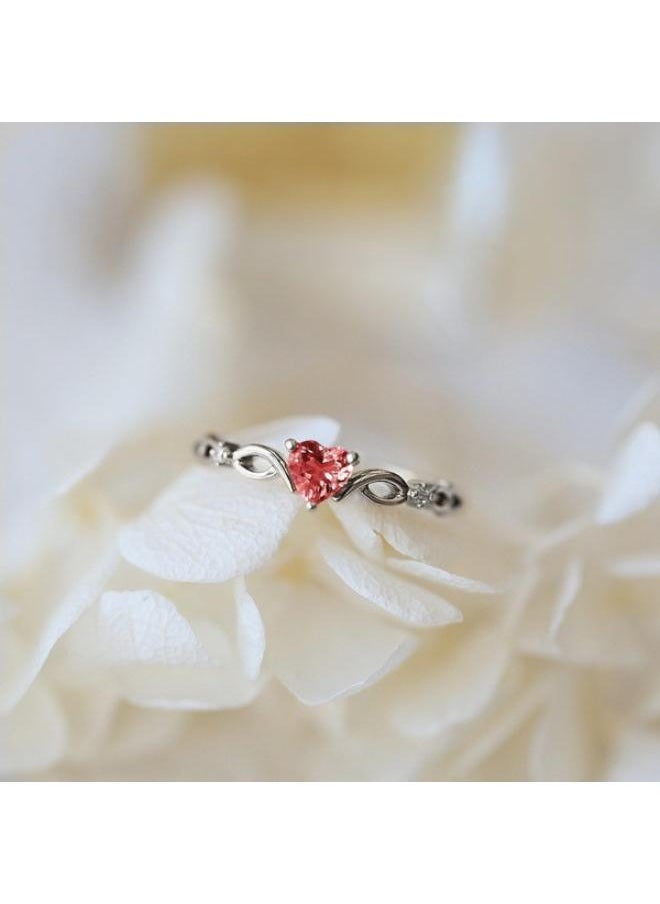 Generic Explosions Hot Peach Heart Women's Copper Ring Love Heart-shaped Zircon Diamond Plated White K Fashion Jewelry 