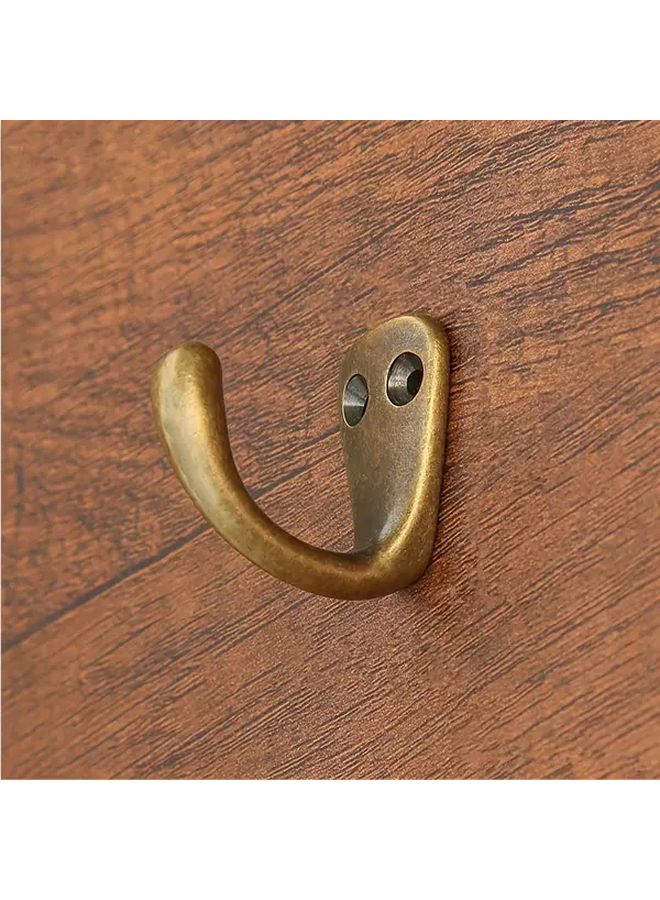 2Pcs Antique Brass Hooks Heavy Duty Vintage Wall Mounted Coat Hat Hanger Organizer - Image 4