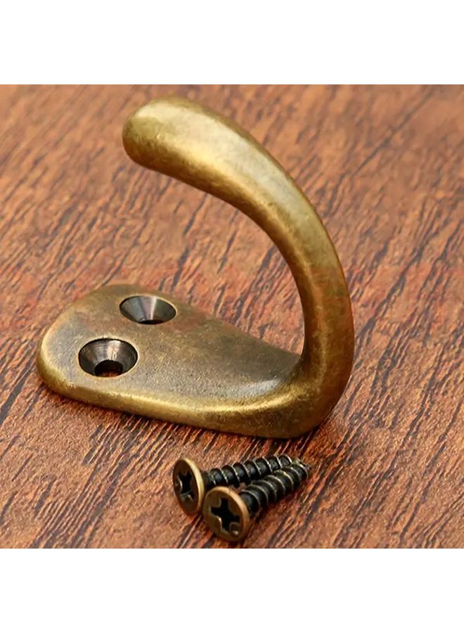 2Pcs Antique Brass Hooks Heavy Duty Vintage Wall Mounted Coat Hat Hanger Organizer - Image 1