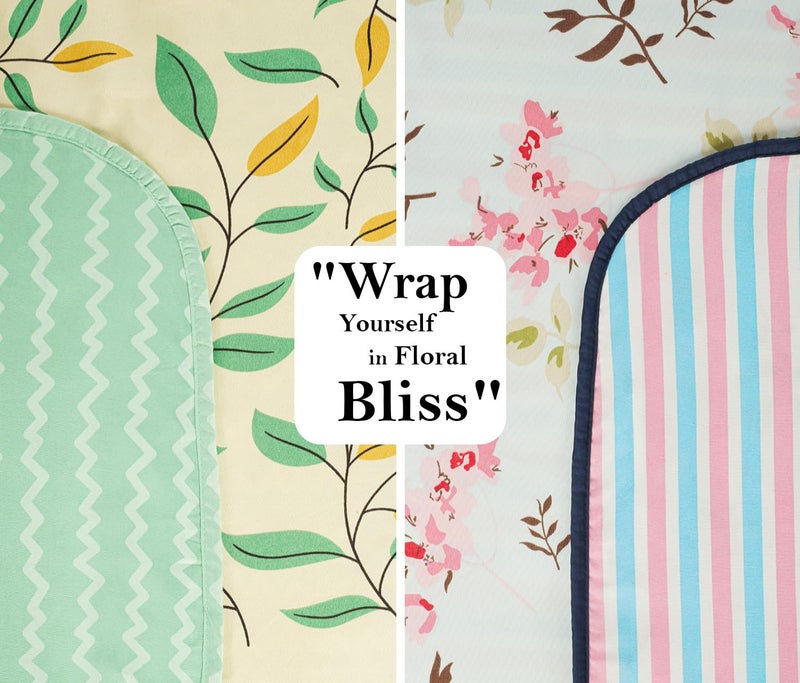 BSB HOME Pure Cotton 120 GSM Reversible Soft Lightweight Printed Single Bed Blanket/AC Dohar/Skin Friendly Dohar- Pack of 2 (152 x 225 cm- White Pink and Green) - Image 3