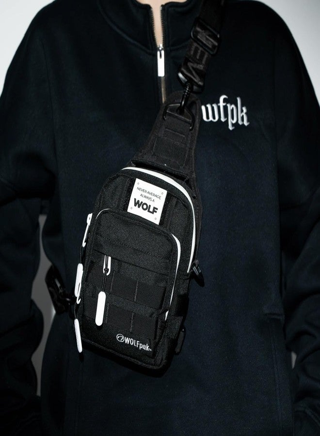 WOLFpak 4L Mini Tactical Sling Bag Alpha Black White Accent - Image 2