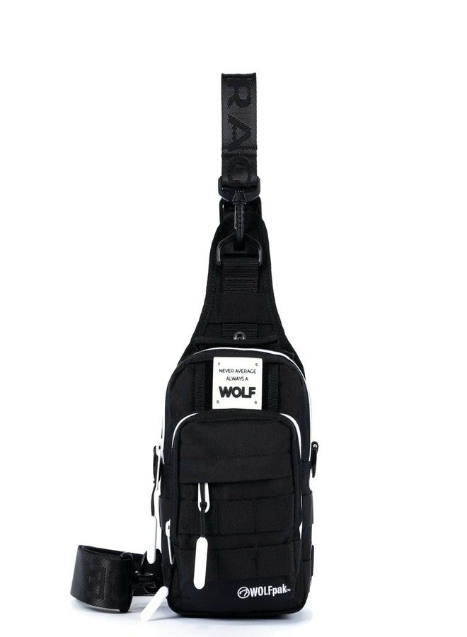 WOLFpak 4L Mini Tactical Sling Bag Alpha Black White Accent - Image 1