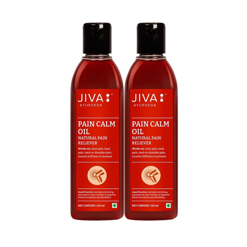 Jiva زيت تخفيف الألم 120 مل | مزيج من 5 زيوت أيورفيدا | يخفف آلام الركبة والساقين والكتف والعضلات والمفاصل | يتحكم في التورم والتهاب المفاصل | 100% طبيعي (عبوة من 2) - Image 1
