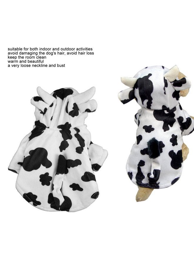 Tnfeeon Dog Hoodie Winter Jacket Pet Cosplay Costumes Party Dressing Up Outfits Stylish Cute Cow Design Comfortable Warm Pet Winter Clothes for Small Medium Dogs(S) - Image 4