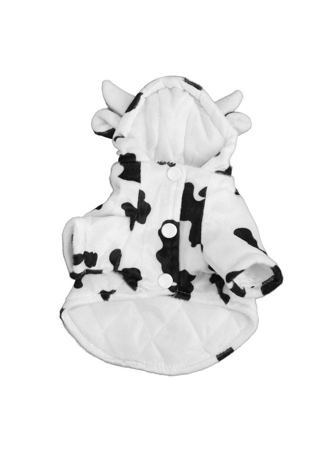 Tnfeeon Dog Hoodie Winter Jacket Pet Cosplay Costumes Party Dressing Up Outfits Stylish Cute Cow Design Comfortable Warm Pet Winter Clothes for Small Medium Dogs(S) - Image 1