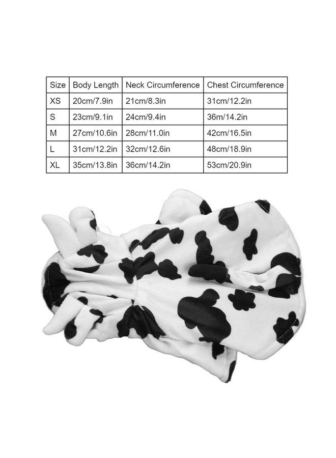 Tnfeeon Dog Hoodie Winter Jacket Pet Cosplay Costumes Party Dressing Up Outfits Stylish Cute Cow Design Comfortable Warm Pet Winter Clothes for Small Medium Dogs(S) - Image 2