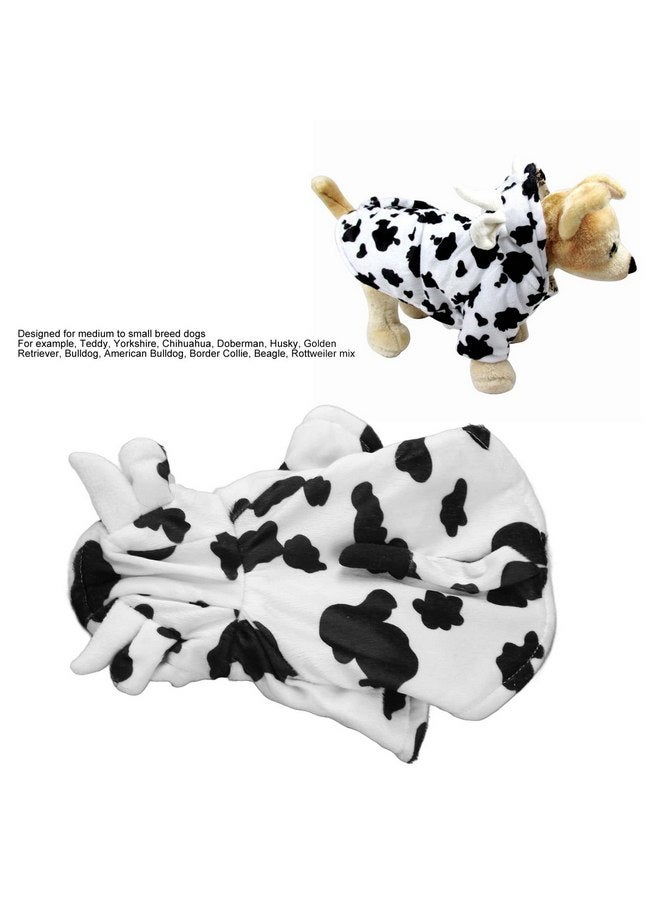 Tnfeeon Dog Hoodie Winter Jacket Pet Cosplay Costumes Party Dressing Up Outfits Stylish Cute Cow Design Comfortable Warm Pet Winter Clothes for Small Medium Dogs(S) - Image 3