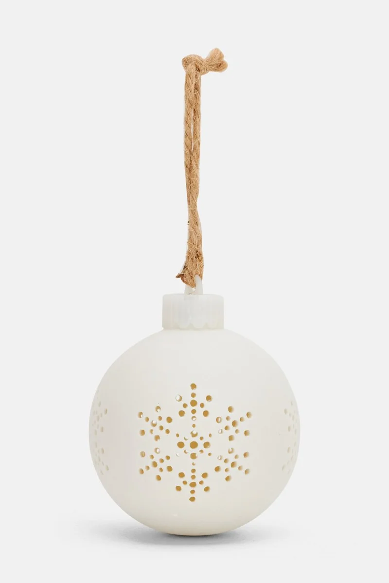 Muy Mucho Snowflake With Light, White