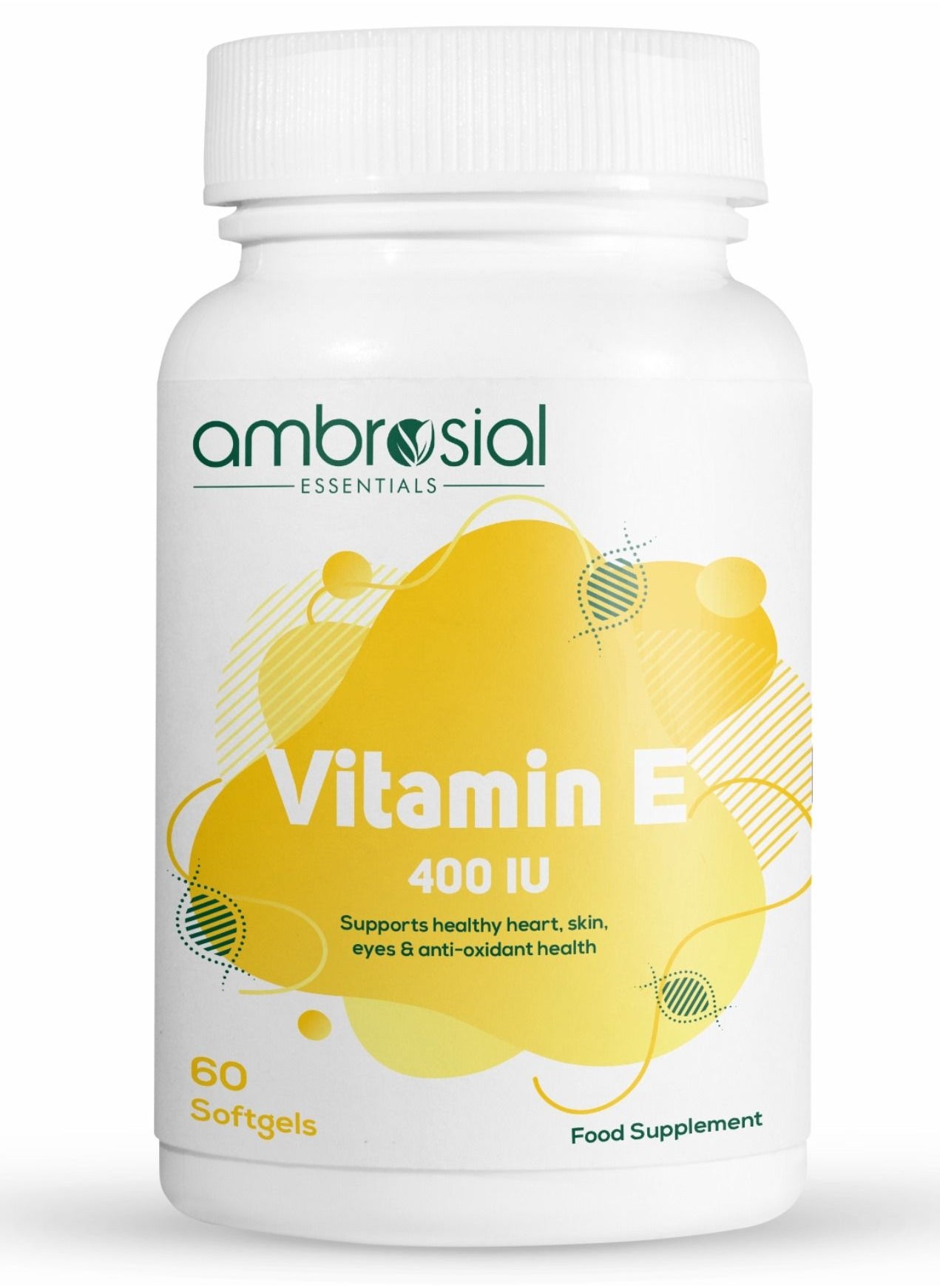 Vitamin E 400 Iu Supports Healthy Heart, Skin, Eyes And Anti-Oxidant Health 60 Softgels 