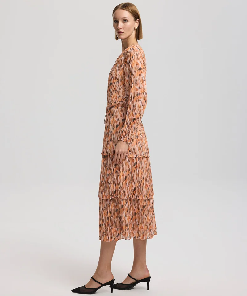 ابيكول Printed V-Neck Dress