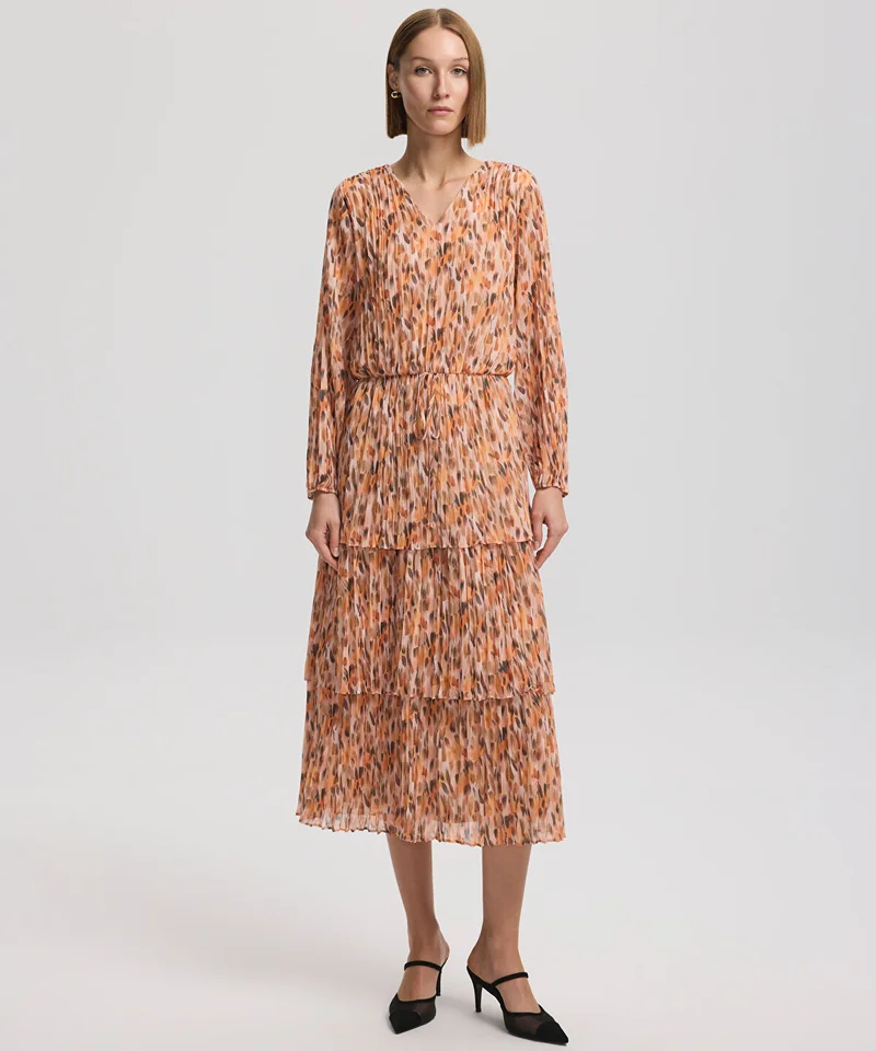 ابيكول Printed V-Neck Dress