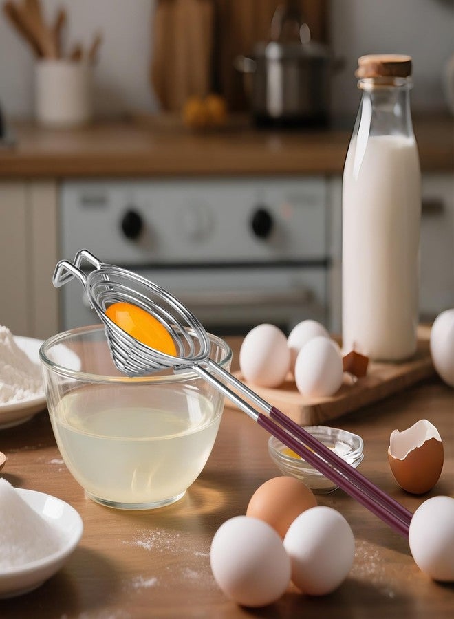 HCFGS Egg Separator,Stainless Steel Egg Yolk White Separation Tool Long Handle Egg White Separator Tool for Baking,Cooking,and Kitchen Essentials - Image 5