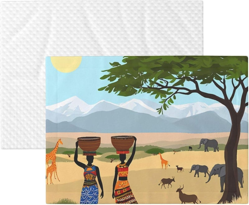 African Women in Mountain Landscape1 Print Dog Blanket Super Soft Pet Blanket (sizename) Velvet Double Sided Blankets Protection Couch for Dog Puppy Cat - Image 3
